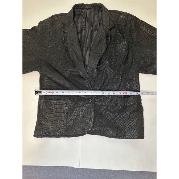 Vera Pelle Leather Jacket Women’s Black Zip Up Made In Italy Size 44 - Picture 9 of 12